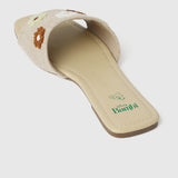 A Floral Tale Open Toe Sandals & Flip Flops (Tan)