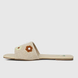 A Floral Tale Open Toe Sandals & Flip Flops (Tan)