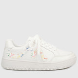 Spin-Up Rounded Toe Sneakers Women (White)