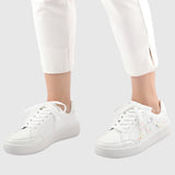 Spin-Up Rounded Toe Sneakers Women (White)