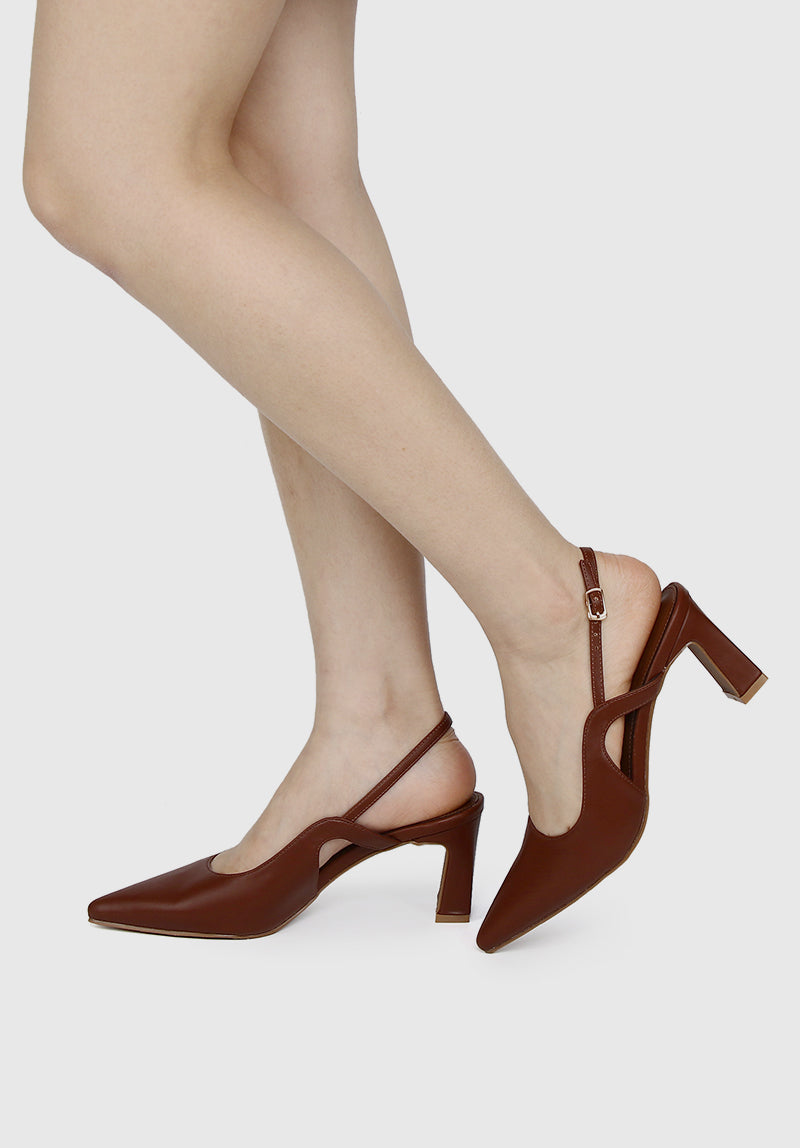 Lesia Pointed Toe Heels (Caramel)