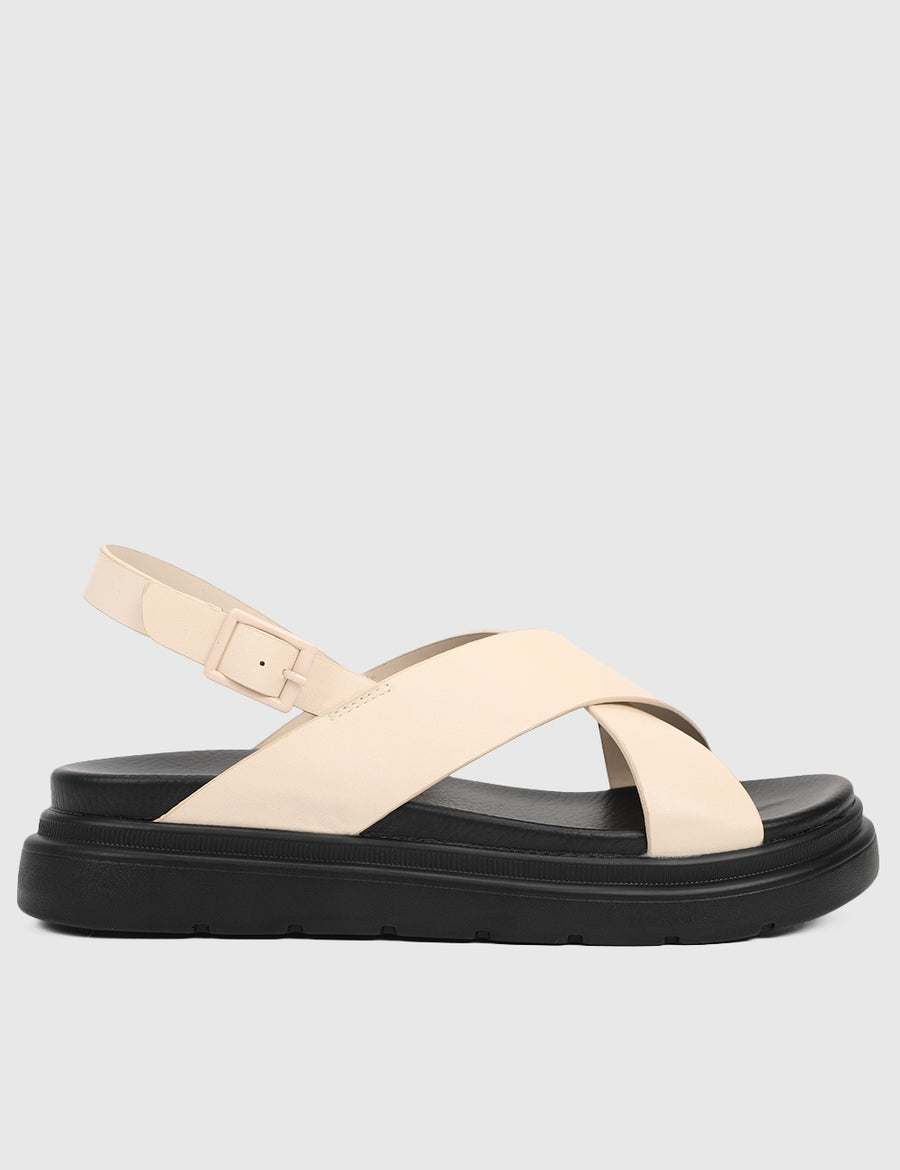 Leola Open Toe Sandals & Flip Flops (Beige)