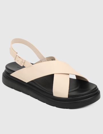 Leola Open Toe Sandals & Flip Flops (Beige)