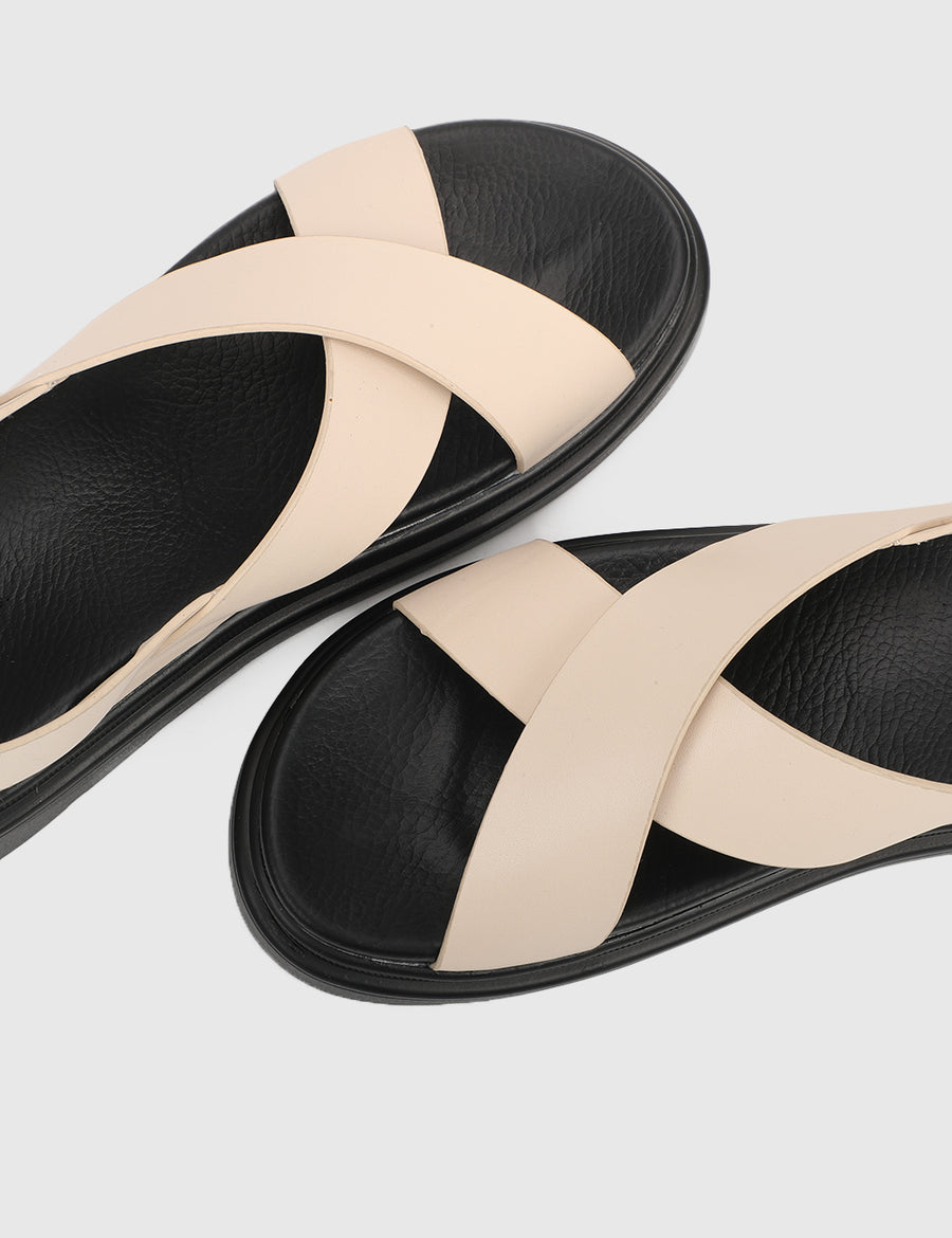 Leola Open Toe Sandals & Flip Flops (Beige)
