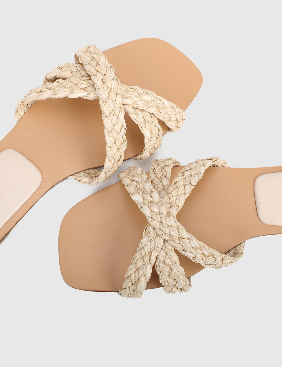 Kasandra Open Toe Sandals & Flip Flops (Nude)