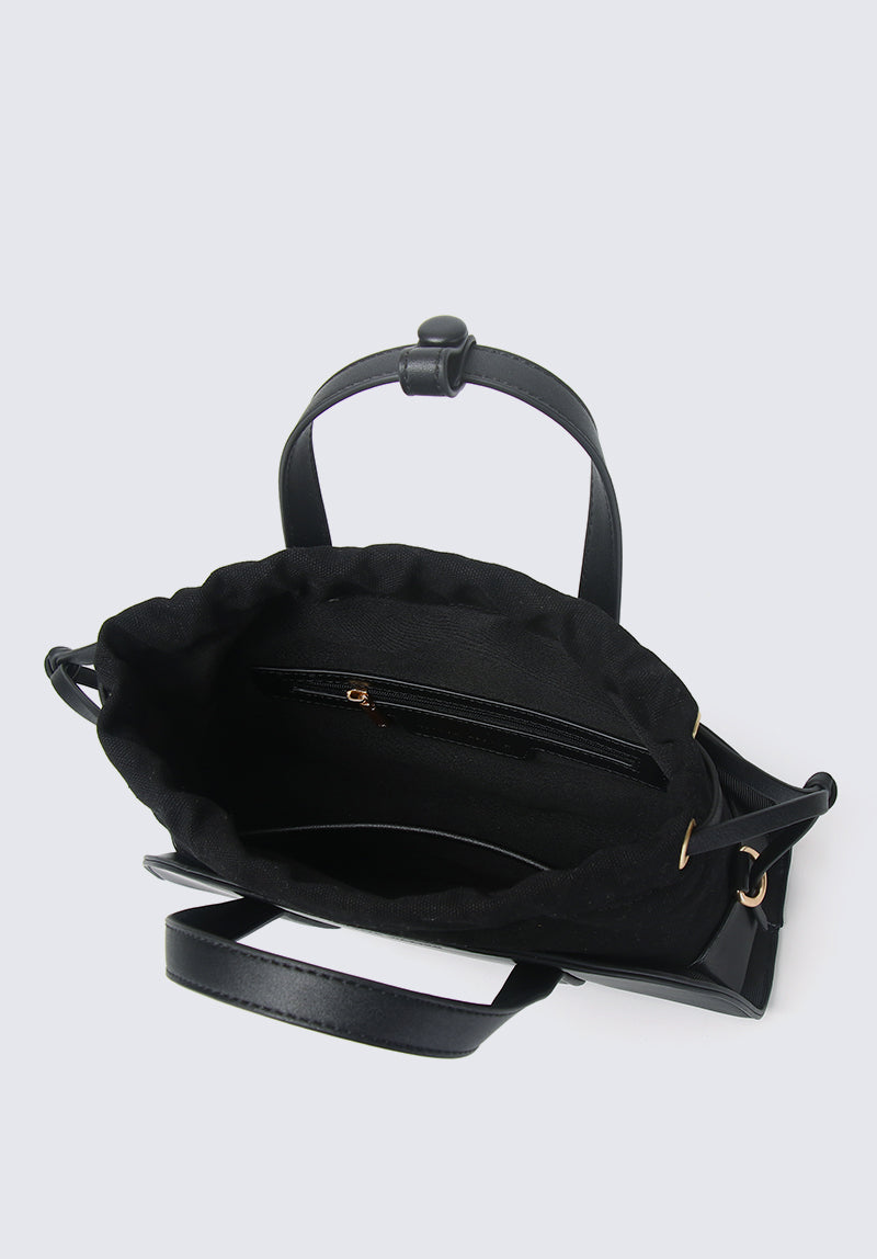 Nurita Harith Nalanie Half Moon Top Handle Bag (Black)