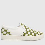CheckerM Rounded Toe Sneakers Men (Dark Olive Green)