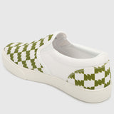 CheckerM Rounded Toe Sneakers Men (Dark Olive Green)