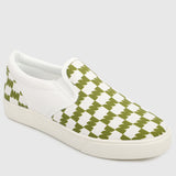 CheckerM Rounded Toe Sneakers Men (Dark Olive Green)