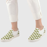 CheckerM Rounded Toe Sneakers Men (Dark Olive Green)