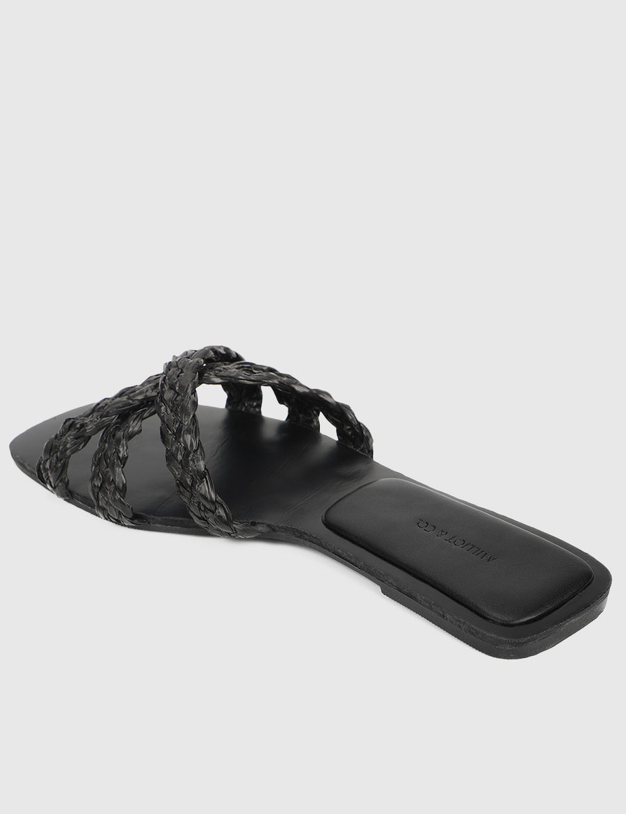 Kasandra Open Toe Sandals & Flip Flops (Black)