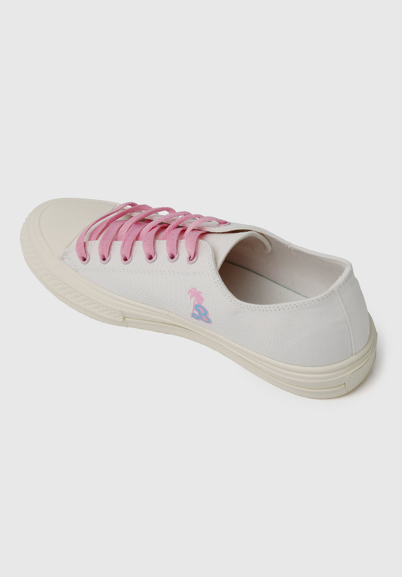 Barbie Palm Springs Rounded Toe Sneakers (White)