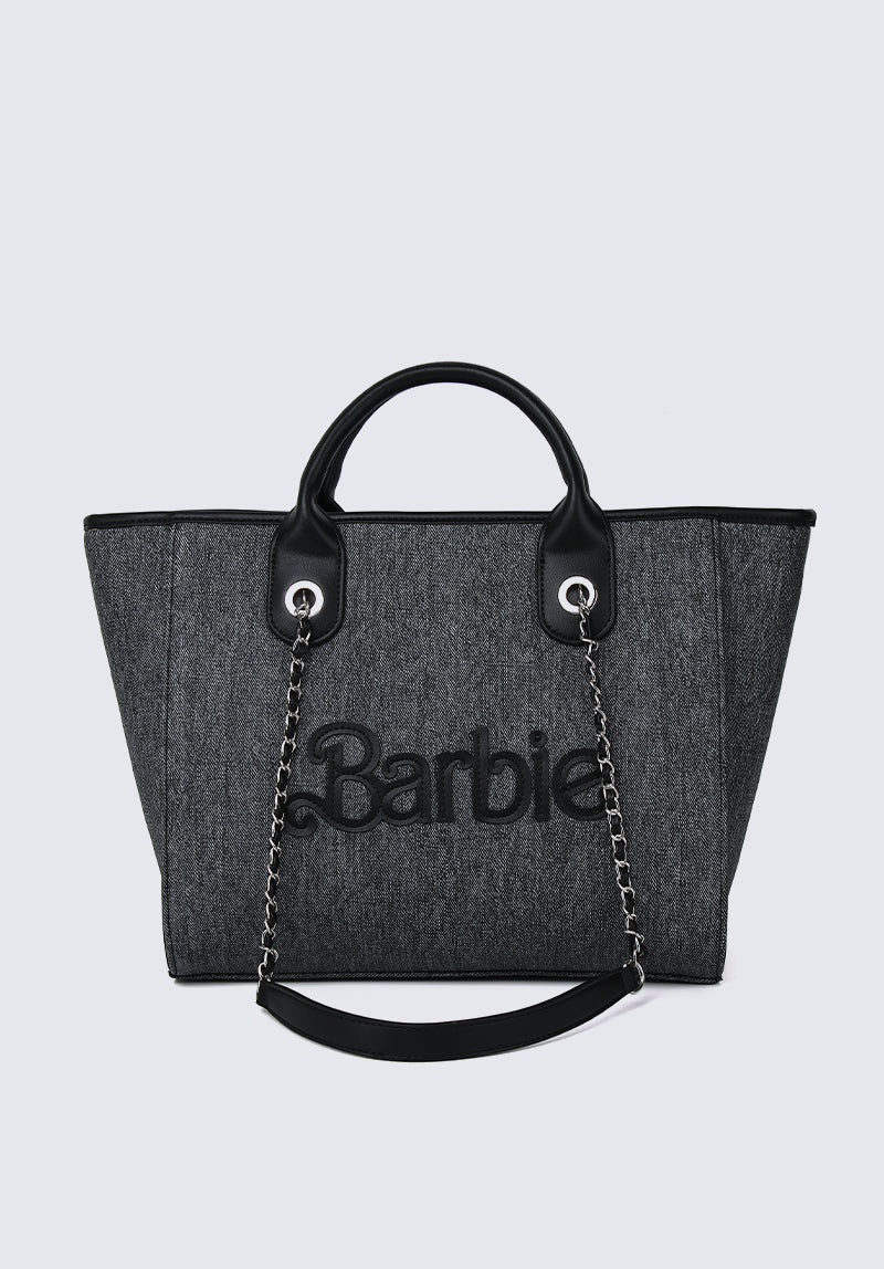 Barbie Dollfaced Structured Tote Bag (Black)