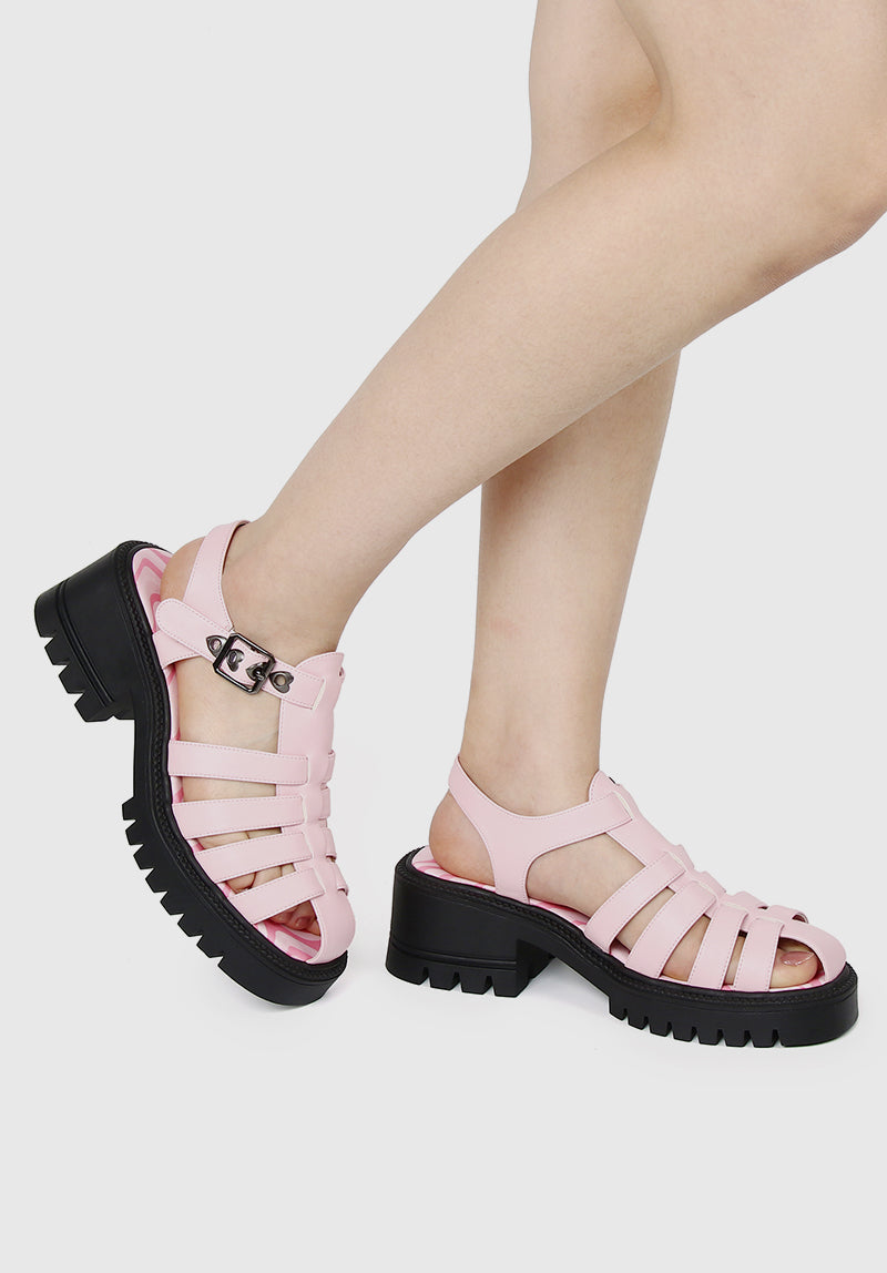 On My Way ! Rounded Toe Sandals & Flip Flops (Pink)