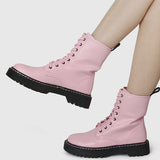 Big Debut Rounded Toe Boots (Pink)