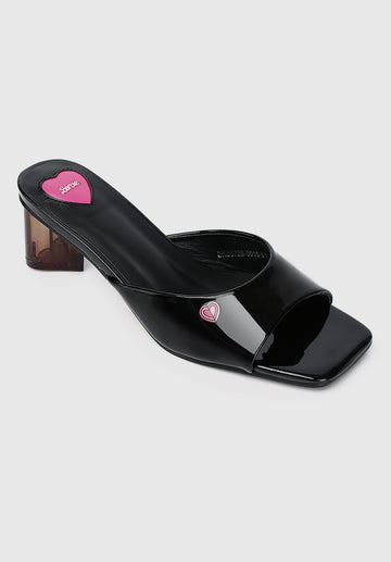 Barbie Heart in Malibu Open Toe Heels (Black)